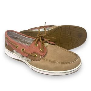 Sperry Koifish Open Mesh Boat Shoes Rose Pink & Tan Women’s US Size 7.5 M